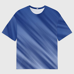 Мужская футболка оверсайз Белые полосы на синем фоне