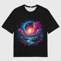 Футболка оверсайз мужская Закат в мегаполисе, цвет: 3D-принт