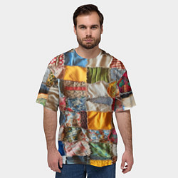 Футболка оверсайз мужская Patchwork - ai art, цвет: 3D-принт — фото 2