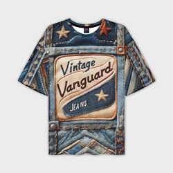 Мужская футболка оверсайз Vintage vanguard jeans - patchwork