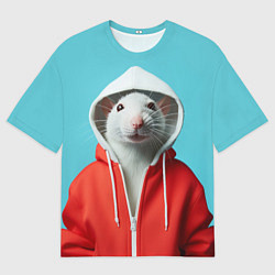 Футболка оверсайз мужская Крыс в балахоне, цвет: 3D-принт