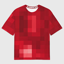 Мужская футболка оверсайз Red cubes abstraction