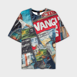 Мужская футболка оверсайз Vanguard collage - ai art patchwork