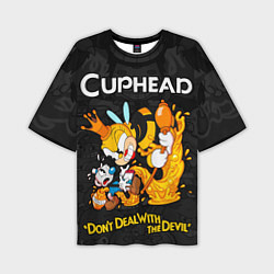Мужская футболка оверсайз Cuphead - dont deal with the devil