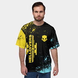 Футболка оверсайз мужская Helldivers 2: Skull Logo, цвет: 3D-принт — фото 2