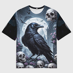 Футболка оверсайз мужская Ворон некромант, цвет: 3D-принт