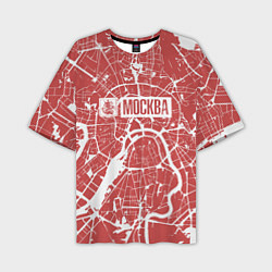 Футболка оверсайз мужская Красная карта Москвы, цвет: 3D-принт