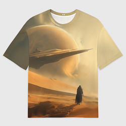 Футболка оверсайз мужская Пустыня и космический корабль - Дюна, цвет: 3D-принт