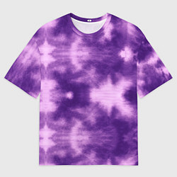 Футболка оверсайз мужская Фиолетовый тайдай, цвет: 3D-принт