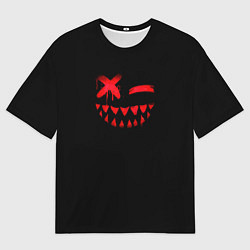 Мужская футболка оверсайз Одноглазый монстр глитч улыбка