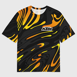 Футболка оверсайз мужская KTM - orange liquid, цвет: 3D-принт