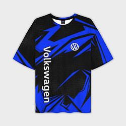 Футболка оверсайз мужская Volkswagen - blue stripes, цвет: 3D-принт