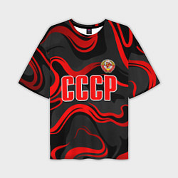 Мужская футболка оверсайз СССР - red stripes