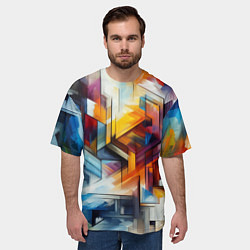 Футболка оверсайз мужская Абстрактные фигуры, цвет: 3D-принт — фото 2