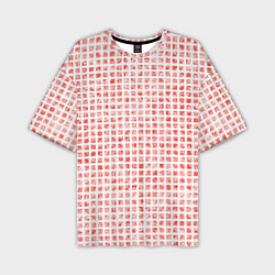 Мужская футболка оверсайз Паттерн маленькая красная мозаичная плитка