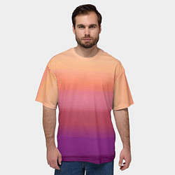 Футболка оверсайз мужская Абстракция градиент на закате дня, цвет: 3D-принт — фото 2