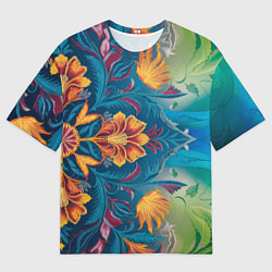 Футболка оверсайз мужская Батик в традиционном индонезийском стиле, цвет: 3D-принт