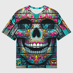 Мужская футболка оверсайз Cool skull - graffiti ai art