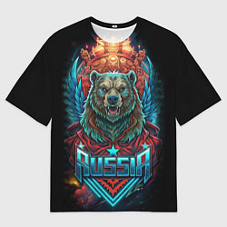 Мужская футболка оверсайз Суровый русский медведь