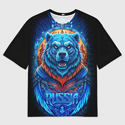 Мужская футболка оверсайз Ледяной белый русский медведь