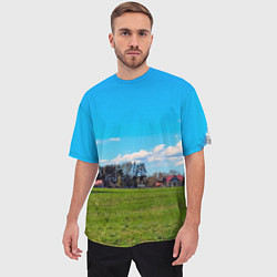 Футболка оверсайз мужская Пригородный пейзаж, цвет: 3D-принт — фото 2