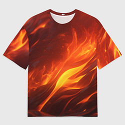 Футболка оверсайз мужская Яркие языки пламени, цвет: 3D-принт