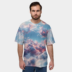 Футболка оверсайз мужская Сказочные облака патерн, цвет: 3D-принт — фото 2