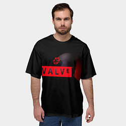 Футболка оверсайз мужская Valve afro logo, цвет: 3D-принт — фото 2