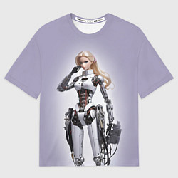 Футболка оверсайз мужская Barbie cyberpunk - ai art fantasy, цвет: 3D-принт
