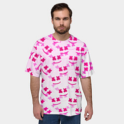 Футболка оверсайз мужская Marshmello pink colors, цвет: 3D-принт — фото 2