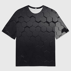 Футболка оверсайз мужская Камуфляж черных плит, цвет: 3D-принт