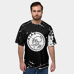 Футболка оверсайз мужская Аякс краски брызги спорт, цвет: 3D-принт — фото 2
