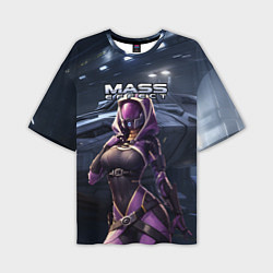 Мужская футболка оверсайз Mass Effect ТалиЗора и космический корабль