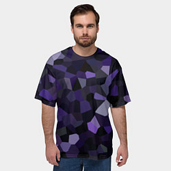 Футболка оверсайз мужская Кристаллизация темно-фиолетового, цвет: 3D-принт — фото 2