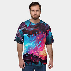 Футболка оверсайз мужская Абстрактные краски во взрыве, цвет: 3D-принт — фото 2