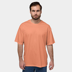 Футболка оверсайз мужская Насыщенный персиковый текстурированный, цвет: 3D-принт — фото 2