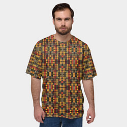 Футболка оверсайз мужская Абстрактный африканский узор, цвет: 3D-принт — фото 2