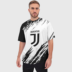 Футболка оверсайз мужская Juventus краски, цвет: 3D-принт — фото 2