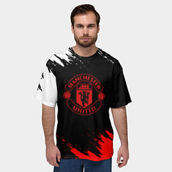 Футболка оверсайз мужская Манчестер Сити краски, цвет: 3D-принт — фото 2