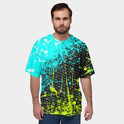 Футболка оверсайз мужская Брызги красок с геометрией, цвет: 3D-принт — фото 2