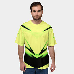Футболка оверсайз мужская Geometry stripes кислотный стиль, цвет: 3D-принт — фото 2