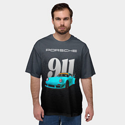 Футболка оверсайз мужская Porsche 911 спортивный автомобиль, цвет: 3D-принт — фото 2