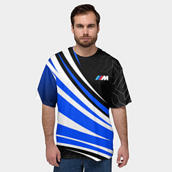 Футболка оверсайз мужская BMW M - синие волны, цвет: 3D-принт — фото 2