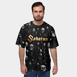 Футболка оверсайз мужская Sabaton - rock, цвет: 3D-принт — фото 2