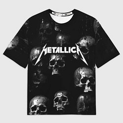 Футболка оверсайз мужская Metallica - logo rock group, цвет: 3D-принт