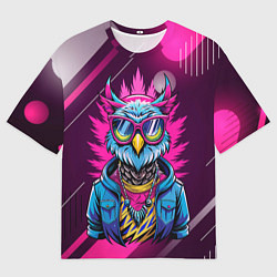 Мужская футболка оверсайз Стильная сова в одежде