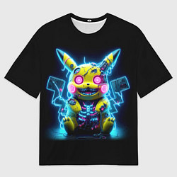 Футболка оверсайз мужская Зомби Пикачу - неоновое свечение, цвет: 3D-принт