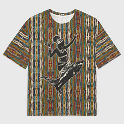 Мужская футболка оверсайз Девушка африканка в танце