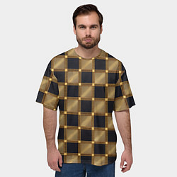 Футболка оверсайз мужская Узор в шахматную клетку из квадратов, цвет: 3D-принт — фото 2