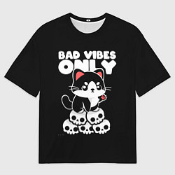 Футболка оверсайз мужская Кот - только плохие предчувствия, цвет: 3D-принт